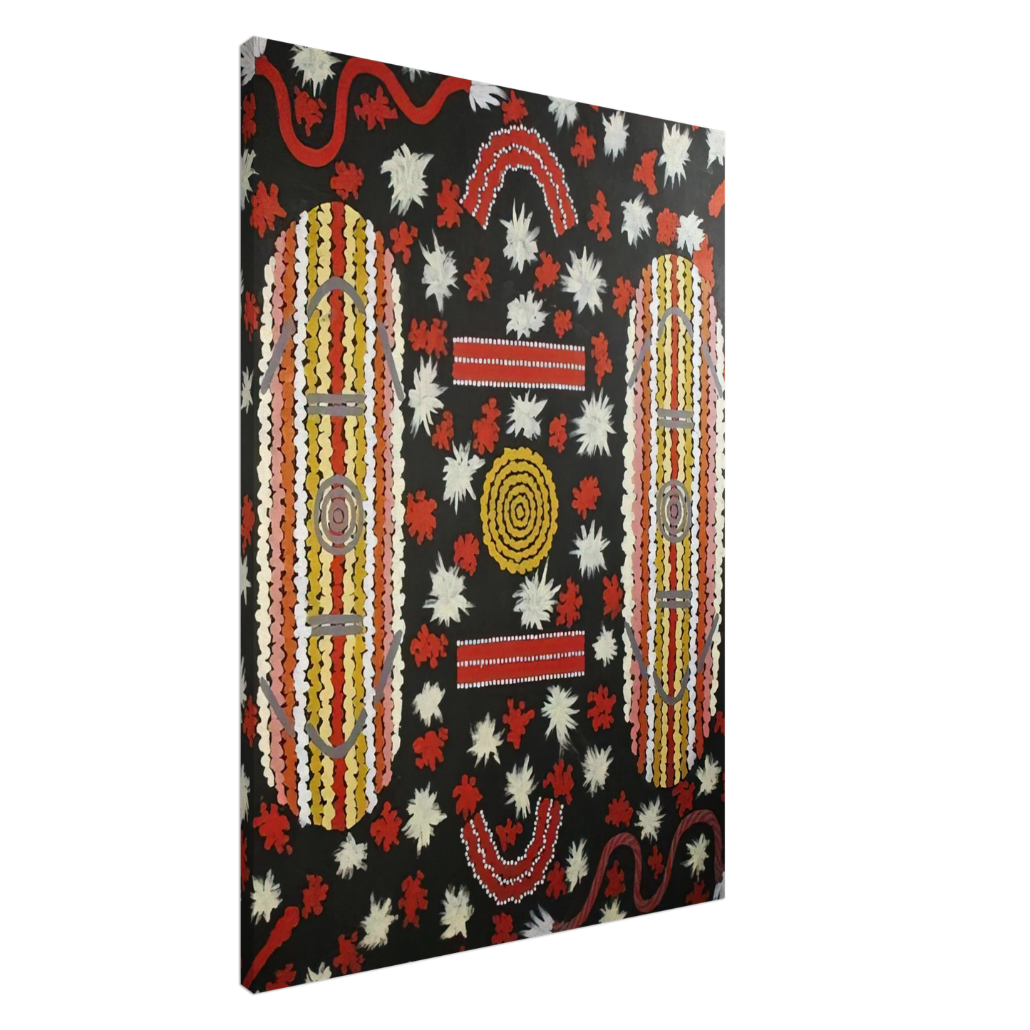 Clifford Possum Tjapaltjarri - Mens' Ceremony - 1988 Canvas - 20x30 cm / 8x12 inches-canvas