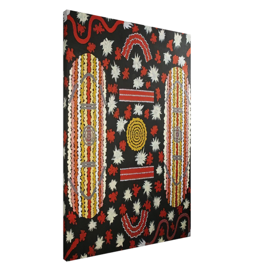 Clifford Possum Tjapaltjarri - Mens' Ceremony - 1988 Canvas - 20x30 cm / 8x12 inches-canvas