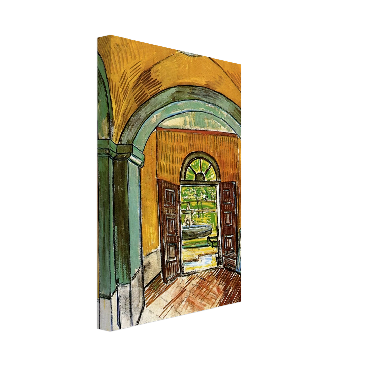 Vincent van Gogh - The Entrance Hall of Saint-Paul Hospital Canvas - 40x60 cm / 16x24 inches-canvas