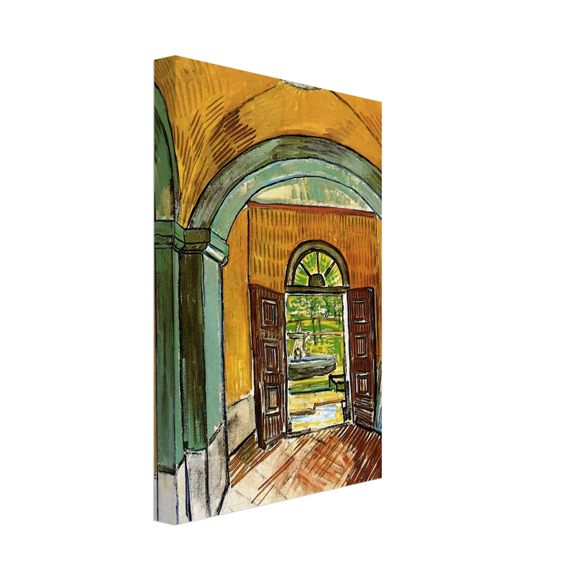 Vincent van Gogh - The Entrance Hall of Saint-Paul Hospital Canvas - 40x60 cm / 16x24 inches-canvas
