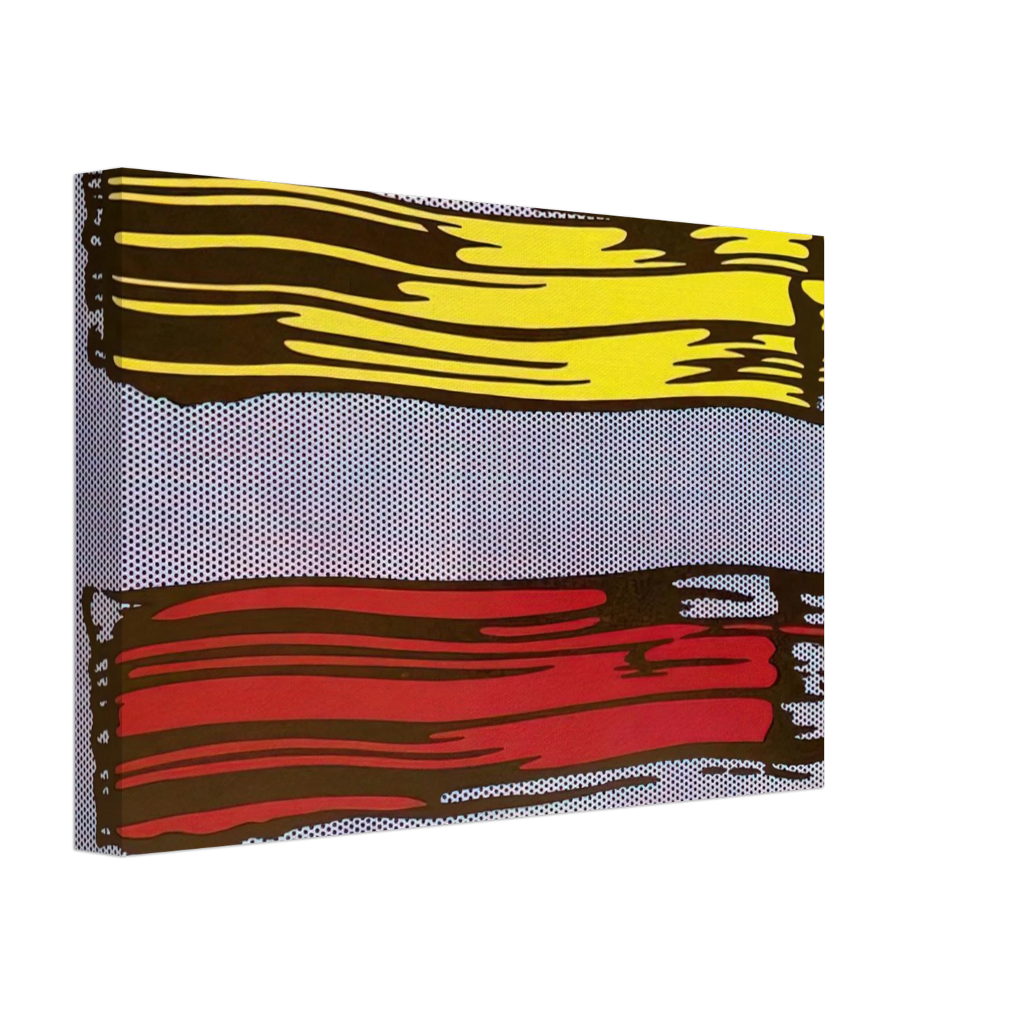 Roy Lichtenstein - YELLOW AND RED BRUSHSTROKES 1966 Canvas - 70x100 cm / 28x40 inches-canvas