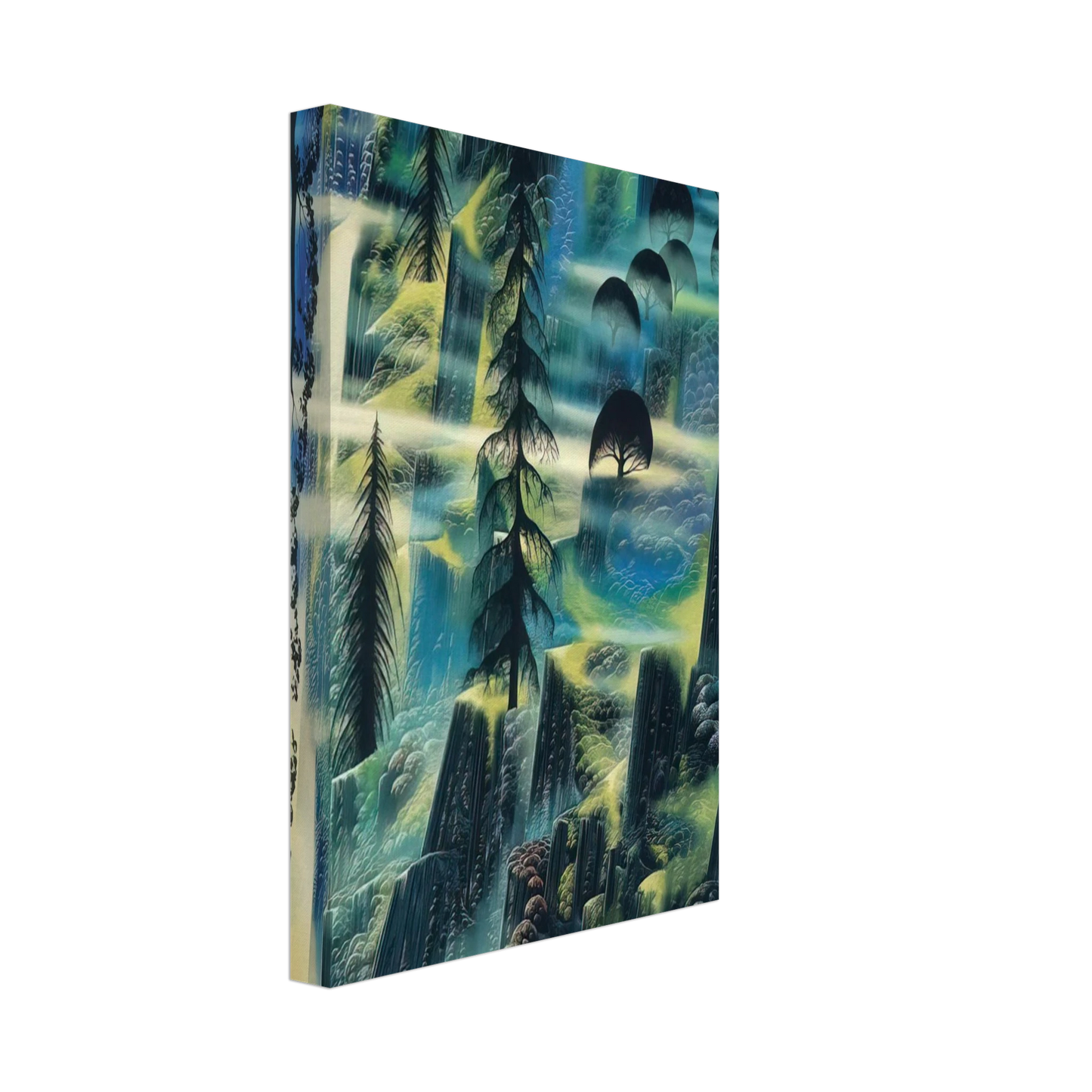 Eyvind Earle - Where Eagles Fly Canvas - 40x60 cm / 16x24 inches-canvas