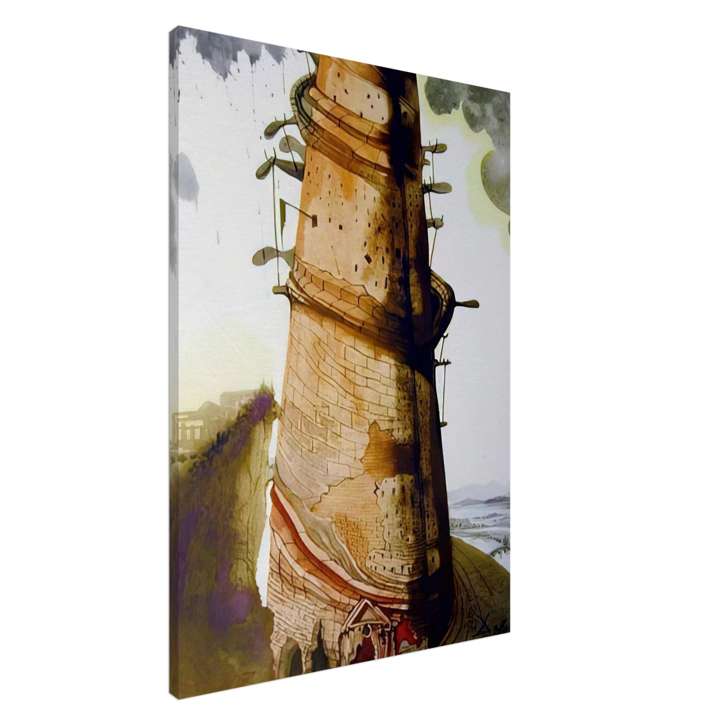 Salvador Dali - TURRIS BABEL 1967 Canvas - 20x30 cm / 8x12 inches-canvas