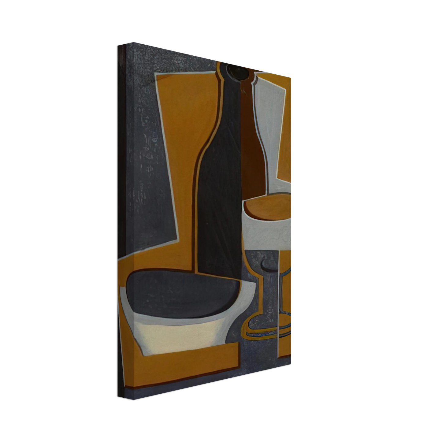 Juan Gris - BOUTEILLE BOL ET VERRE 1922 Canvas - 70x100 cm / 28x40 inches-canvas