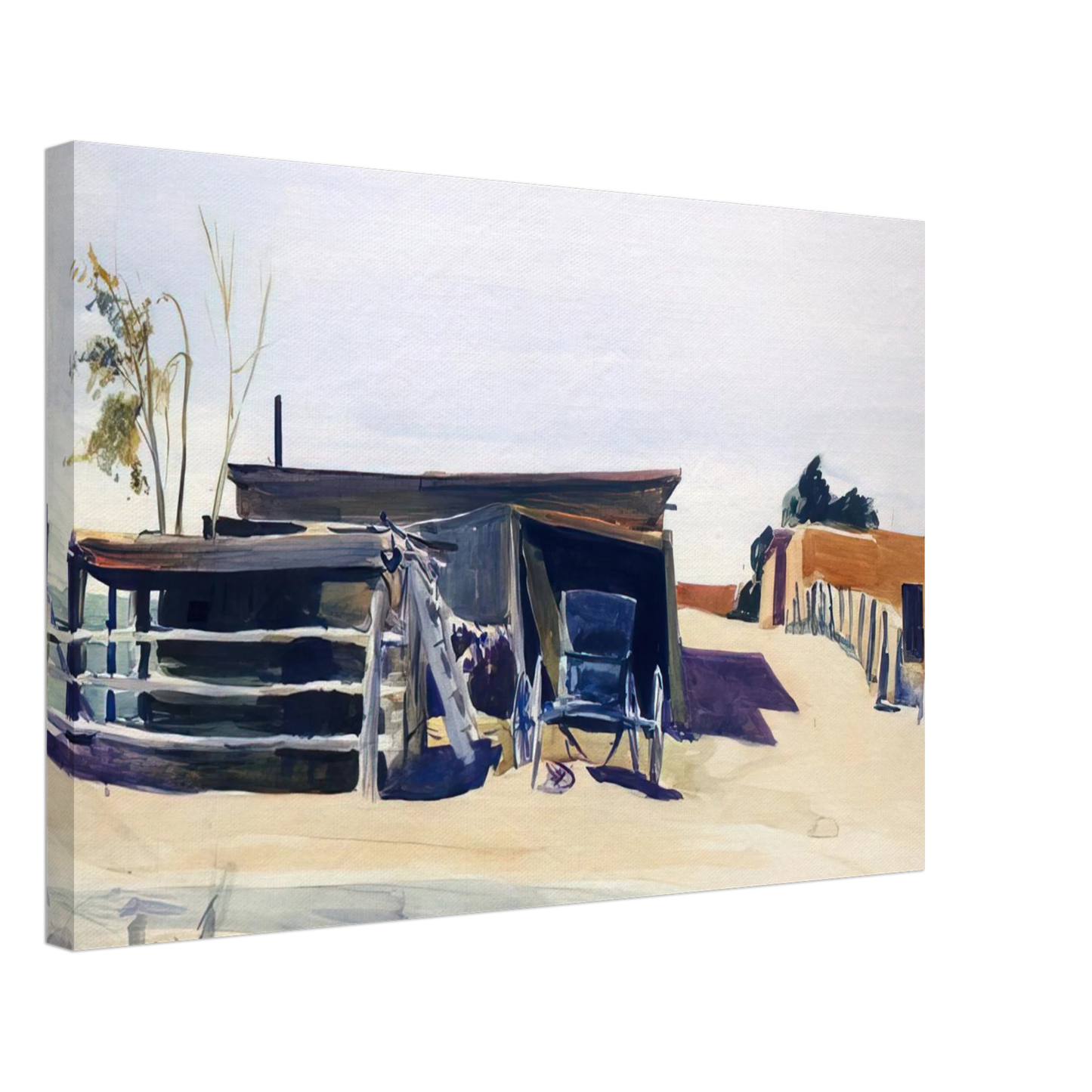 Edward Hopper - Adobes and Shed, New Mexico Canvas - 70x100 cm / 28x40 inches-canvas