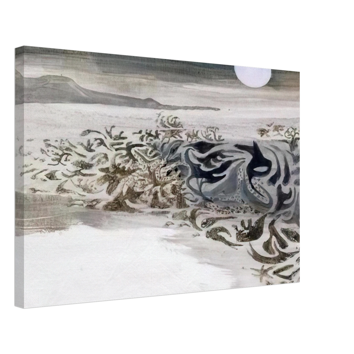 Mary Fedden - Coastal landscape - 1973 Canvas - 40x60 cm / 16x24 inches-canvas