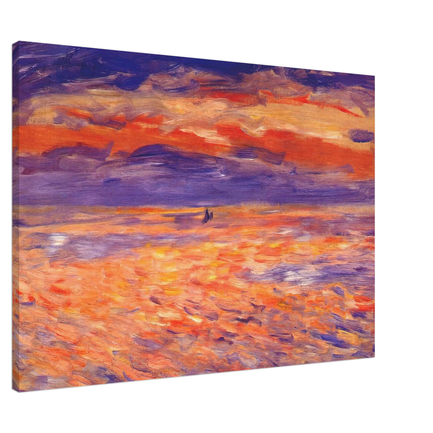 Pierre-Auguste Renoir - Sunset at sea Canvas - 20x30 cm / 8x12 inches-canvas