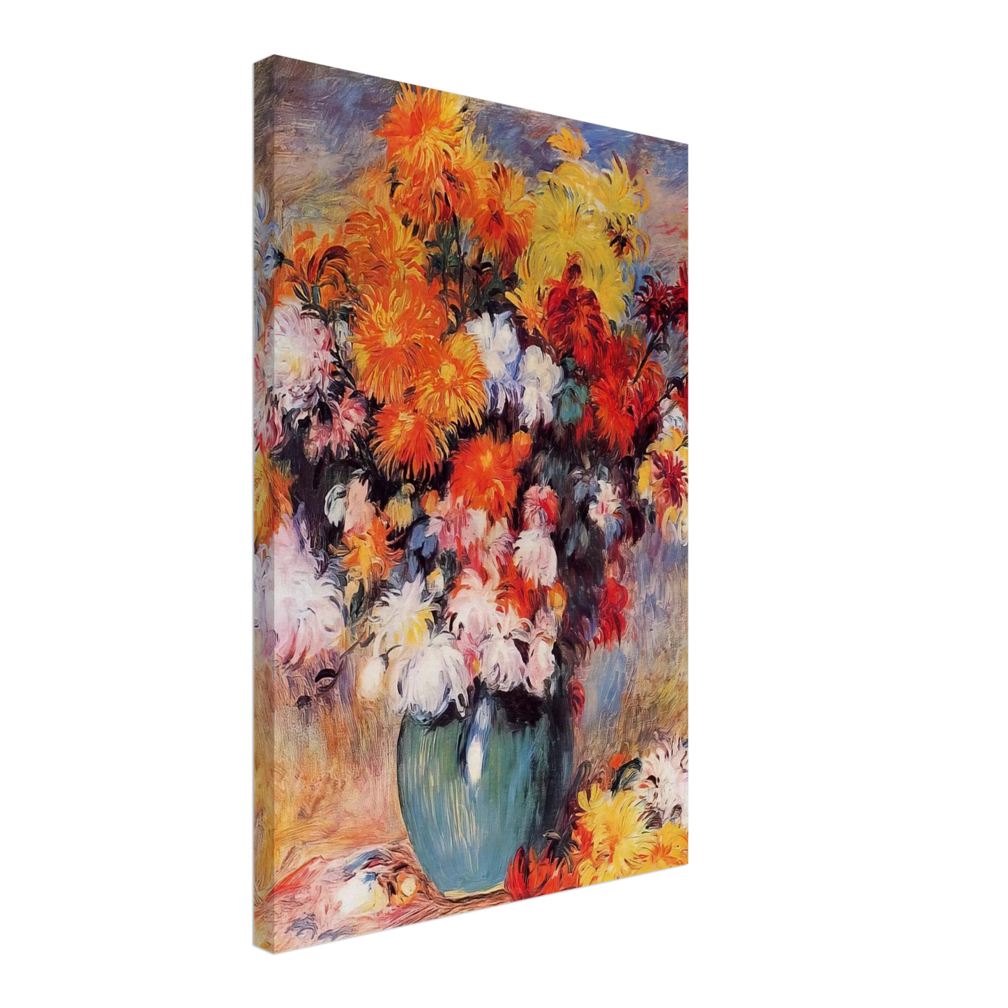 Pierre-Auguste Renoir - Vase of Chrysanthemums Canvas - 70x100 cm / 28x40 inches-canvas