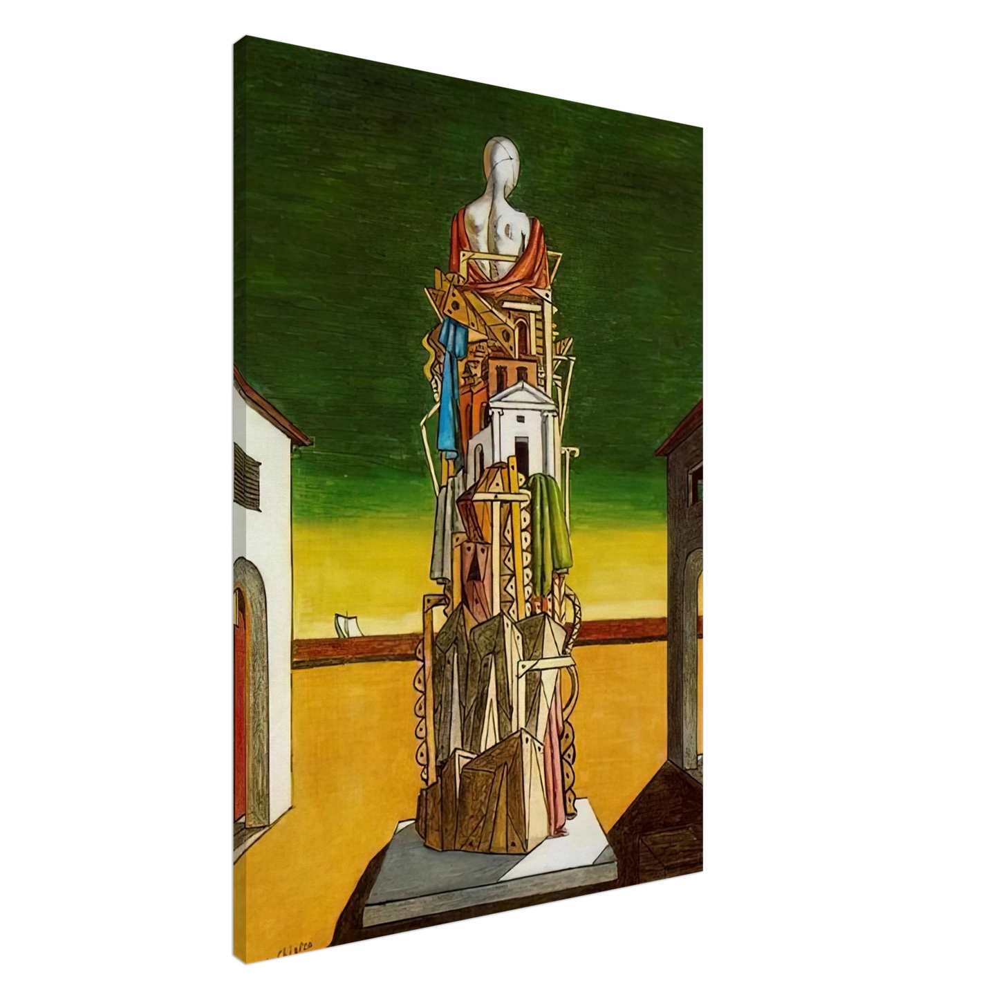 Giorgio de Chirico - THE GREAT METAPHYSICIAN 1971 Canvas - 20x30 cm / 8x12 inches-canvas