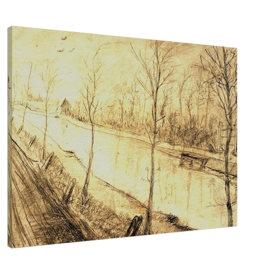 Vincent van Gogh - Canal Canvas - 20x30 cm / 8x12 inches-canvas