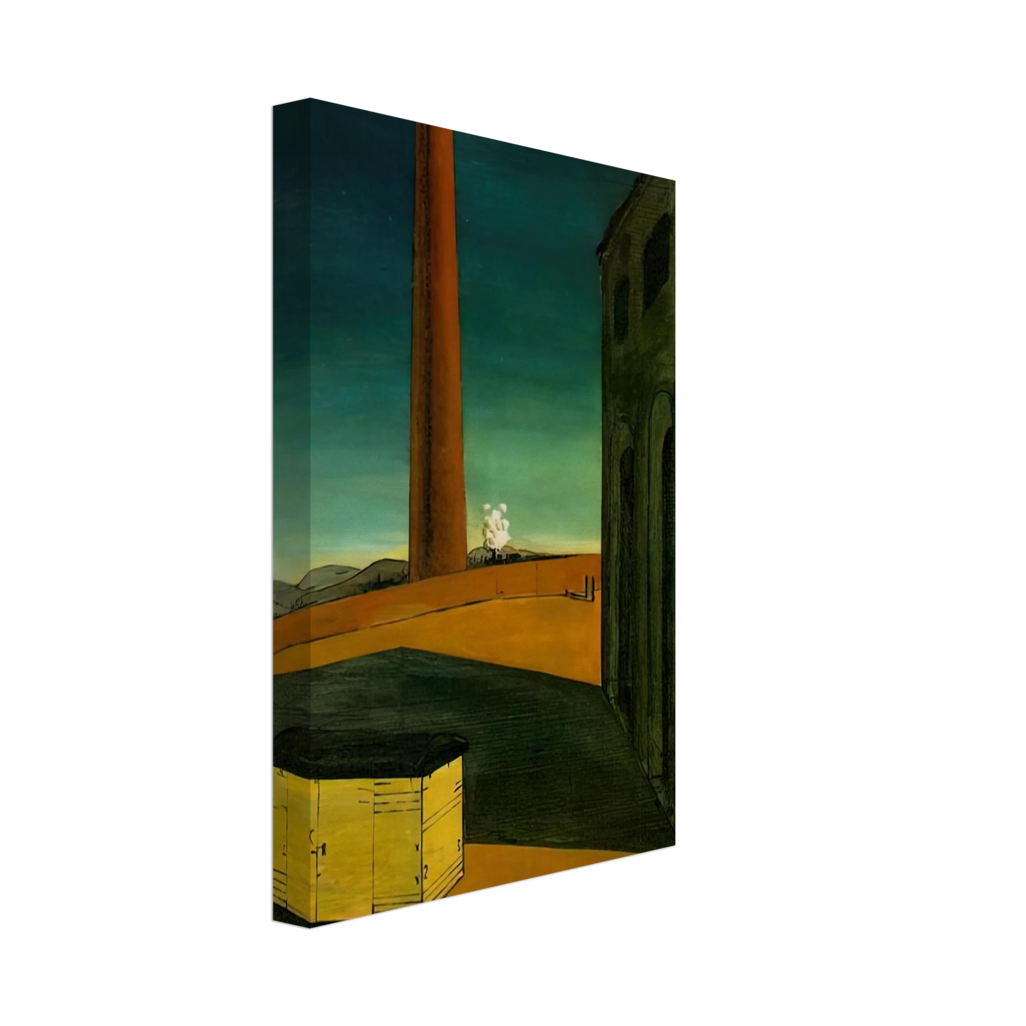 Giorgio de Chirico - THE ANGUISH OF DEPARTURE 1914 Canvas - 70x100 cm / 28x40 inches-canvas