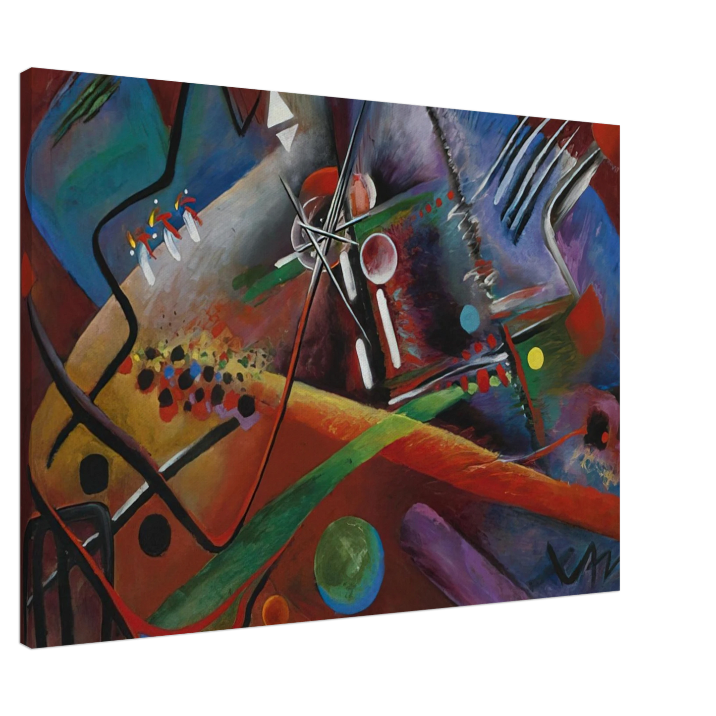 Rudolf Bauer - CON ROSO 1918 Canvas - 20x30 cm / 8x12 inches-canvas