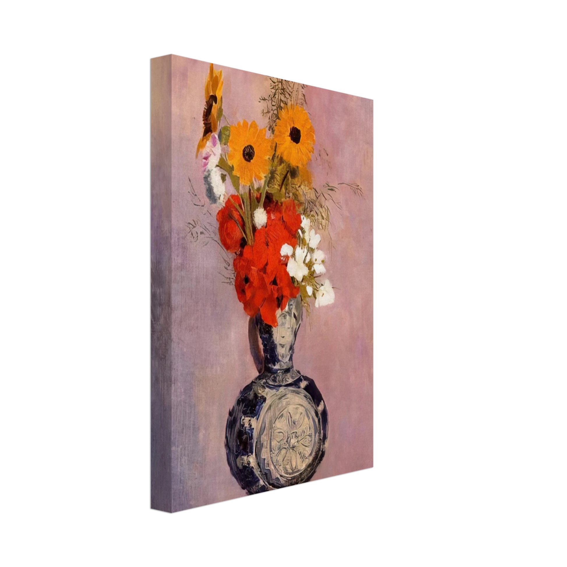 Odilon Redon - BOUQUET OF FLOWERS IN A BLUE VASE 2 Canvas - 40x60 cm / 16x24 inches-canvas