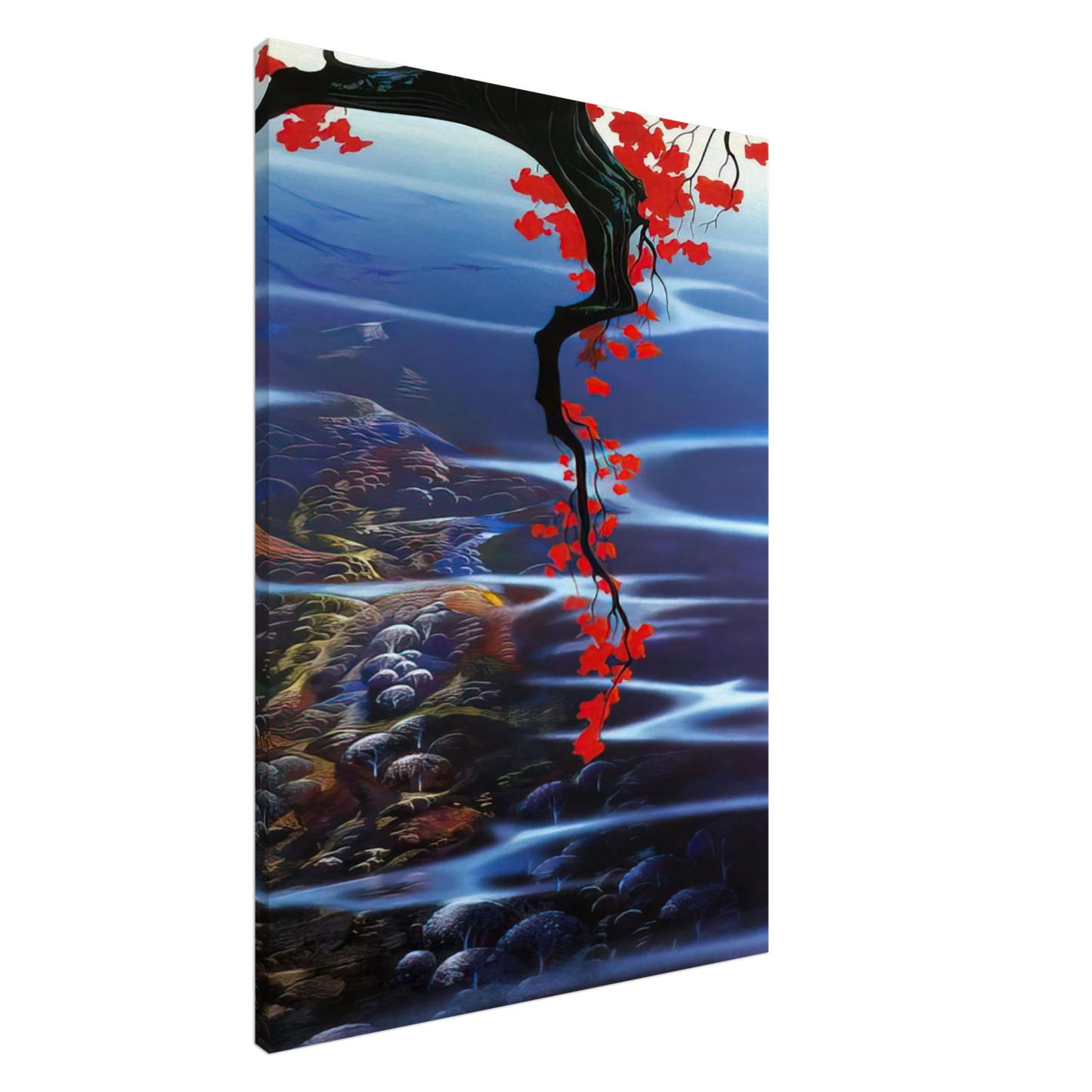 Eyvind Earle - Red Leaves Canvas - 20x30 cm / 8x12 inches-canvas