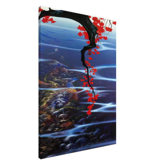 Eyvind Earle - Red Leaves Canvas - 20x30 cm / 8x12 inches-canvas