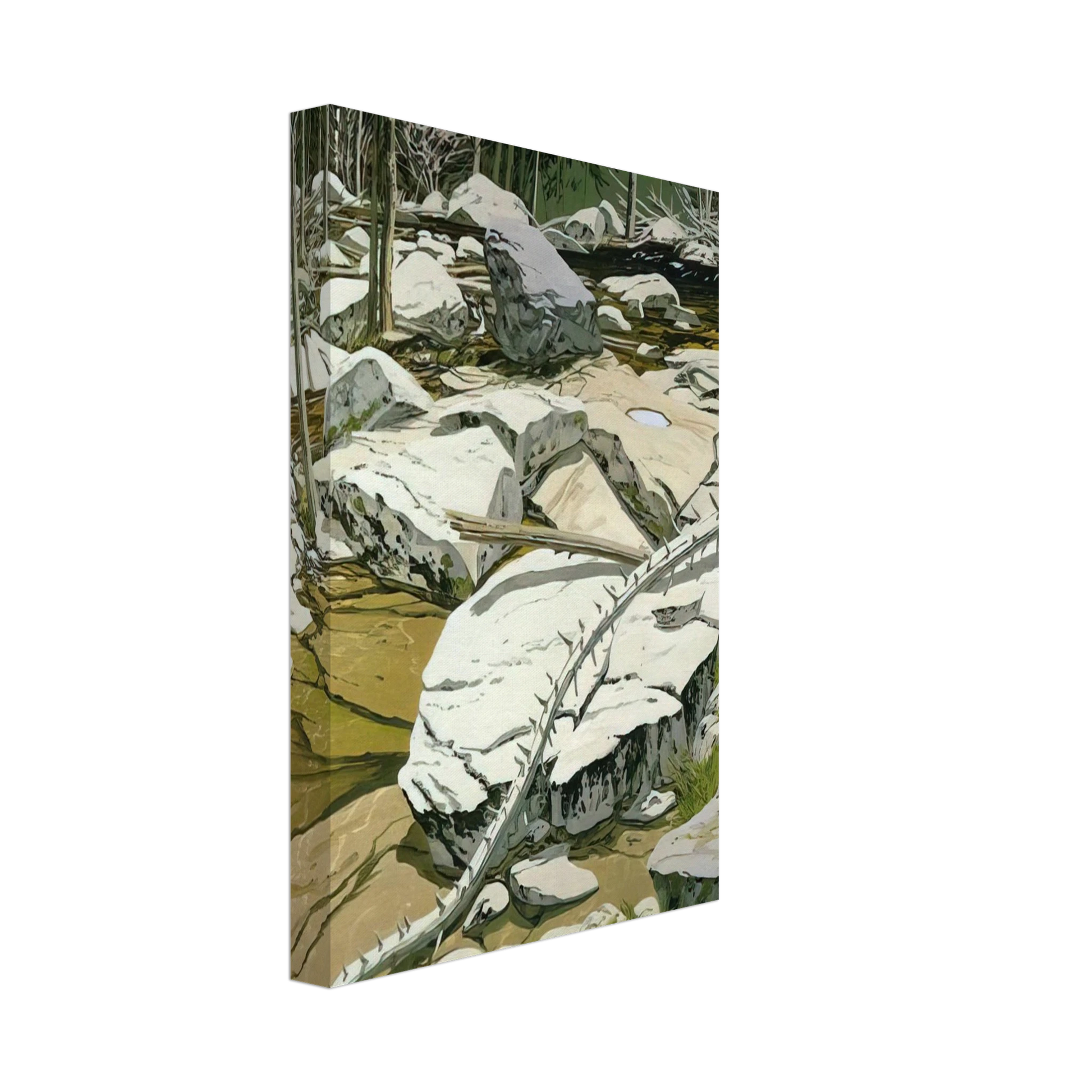 Neil Welliver - The Blue Pool - 1980 Canvas - 70x100 cm / 28x40 inches-canvas