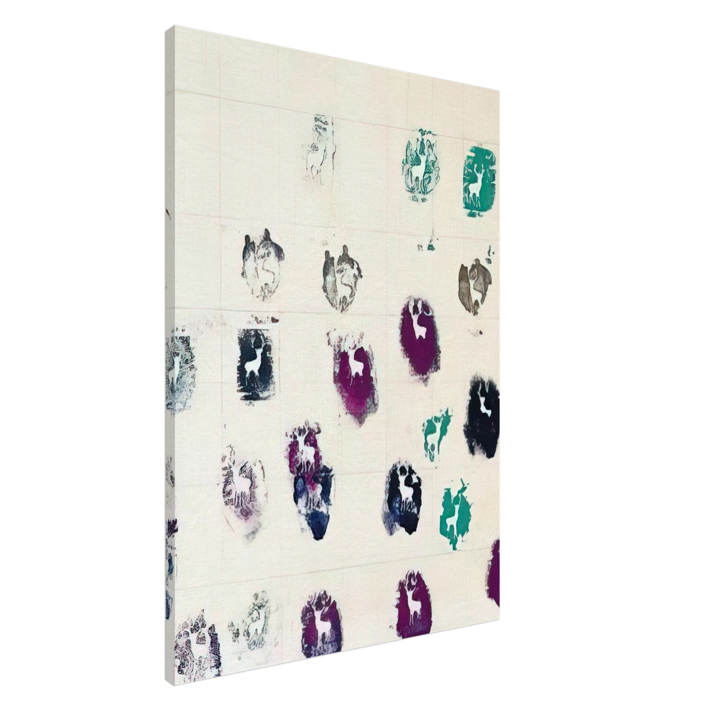 Alighiero Boetti - UNTITLED STAMBECCHI 1981 Canvas - 20x30 cm / 8x12 inches-canvas