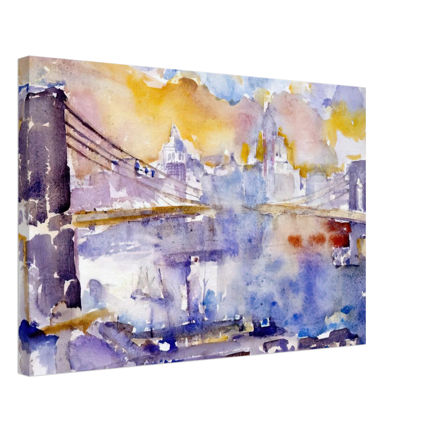 John Marin - Brooklyn Bridge - 1912 Canvas - 70x100 cm / 28x40 inches-canvas