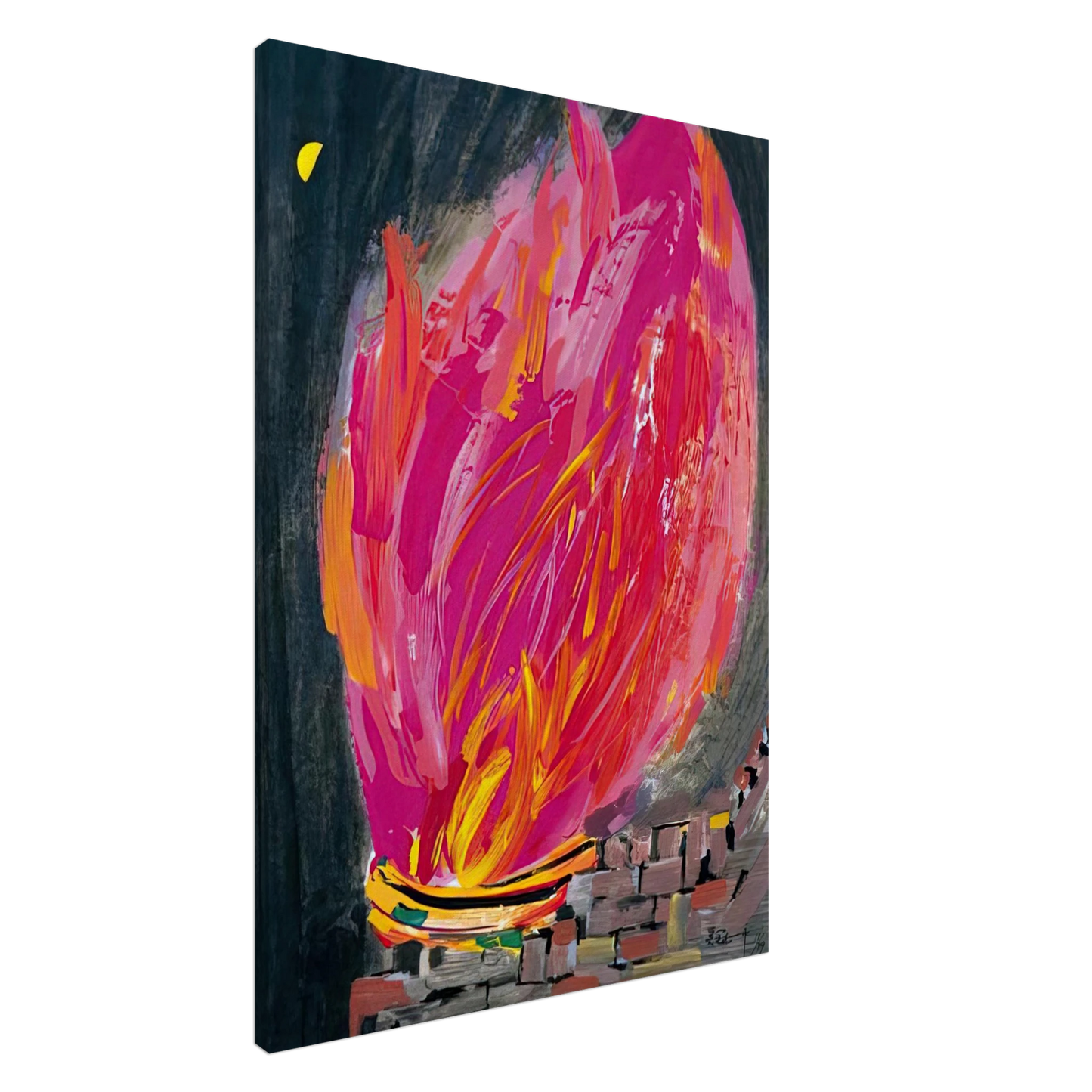 Wu Guanzhong - Torch - 2008 Canvas - 20x30 cm / 8x12 inches-canvas