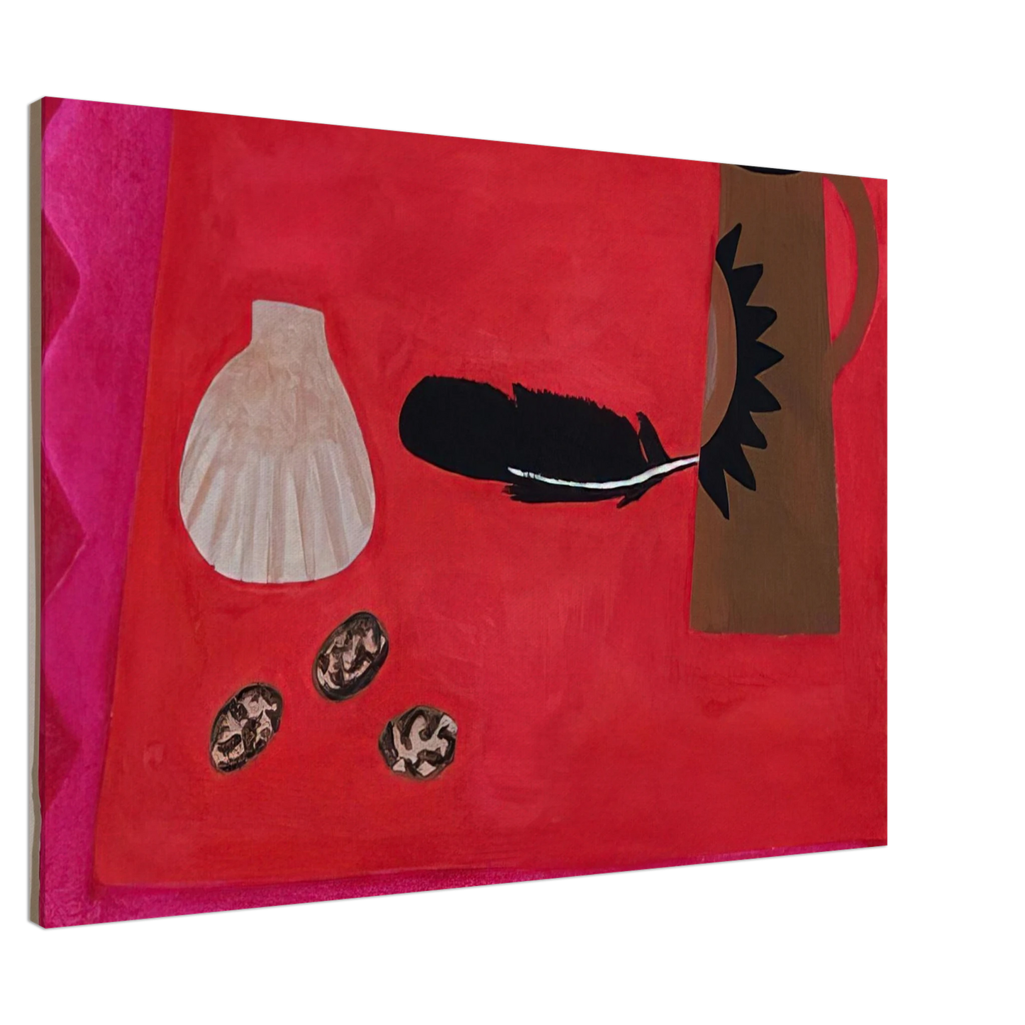 Mary Fedden - Red Table, Brown Jug - 2009 Canvas - 20x30 cm / 8x12 inches-canvas
