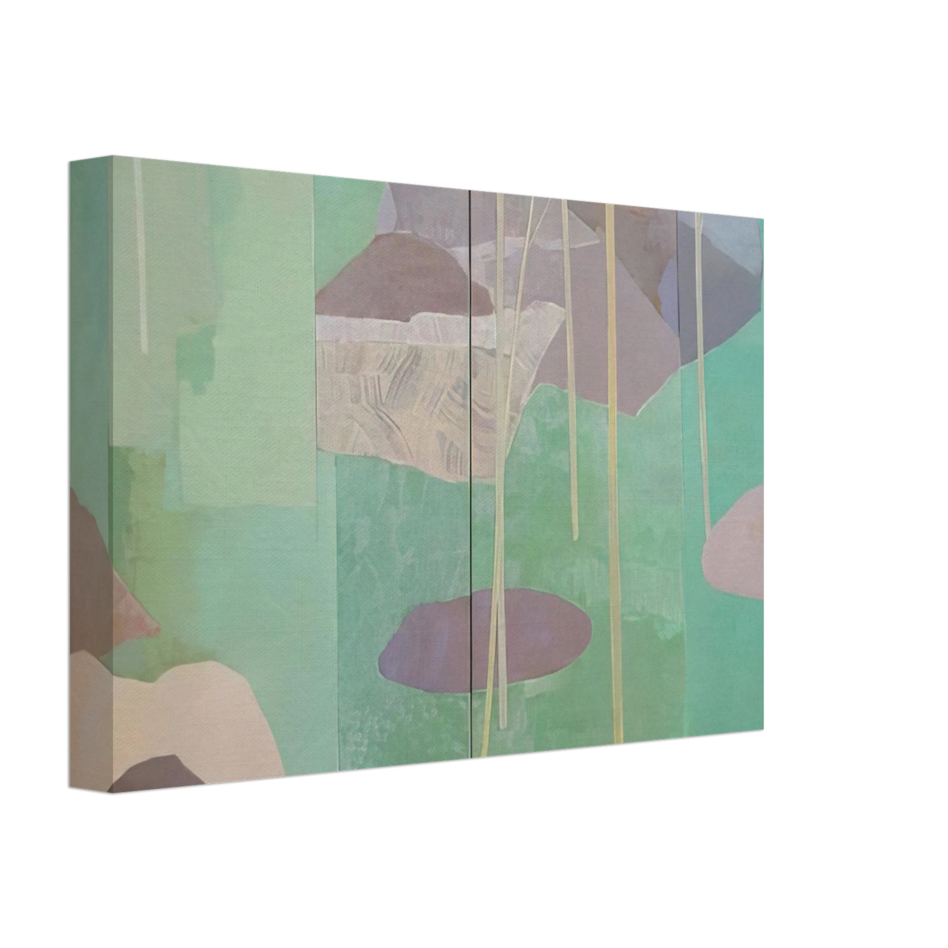 Kenzo Okada - Young Bamboo Diptych - Abstract Expressionism Canvas - 40x60 cm / 16x24 inches-canvas