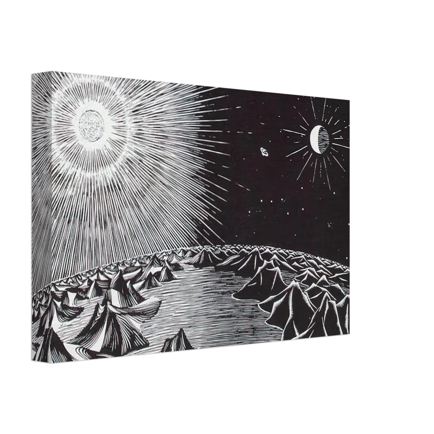 MC Escher - THE 4TH DAY OF THE CREATION Canvas - 70x100 cm / 28x40 inches-canvas