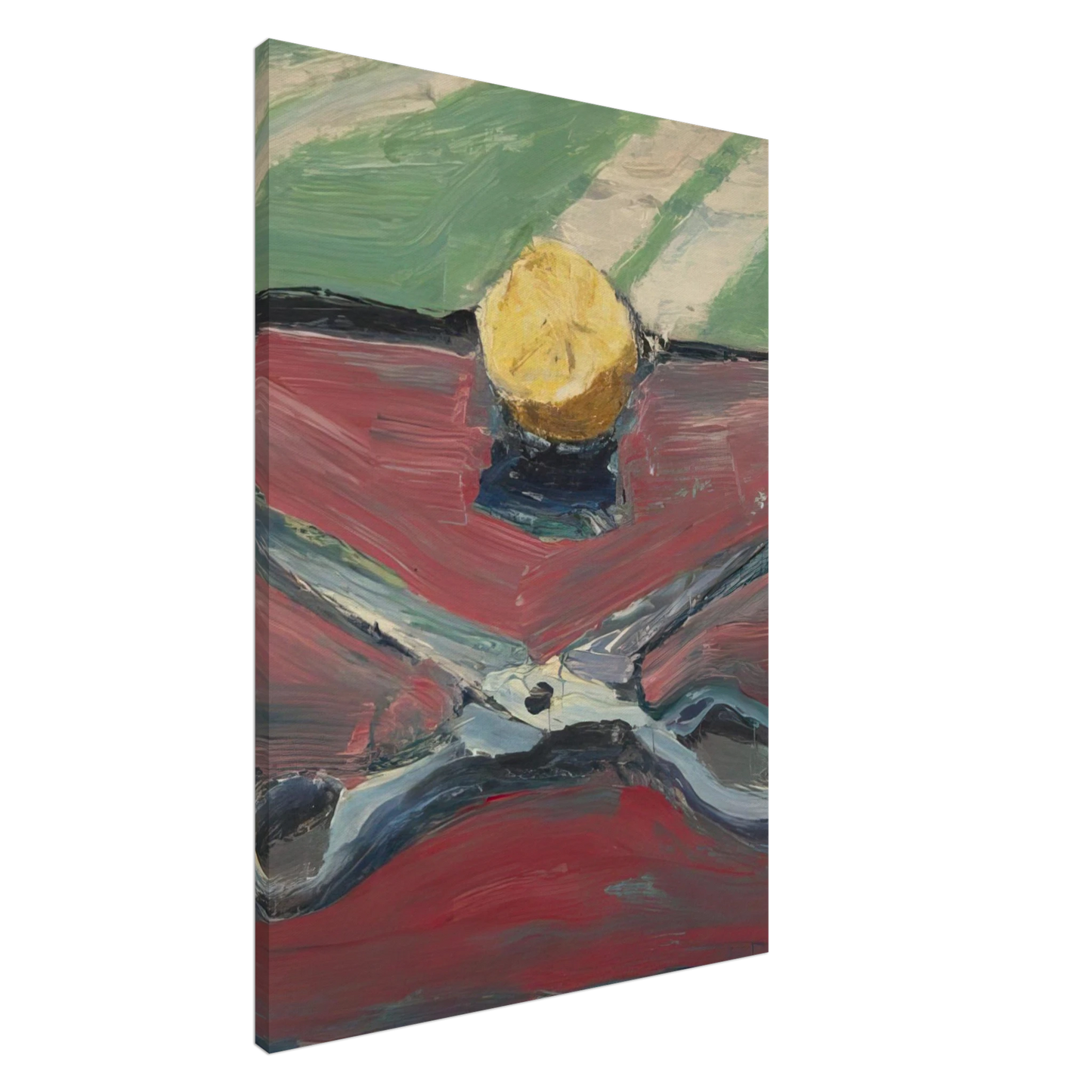 Richard Diebenkorn - Scissors and Lemon, II Canvas - 20x30 cm / 8x12 inches-canvas