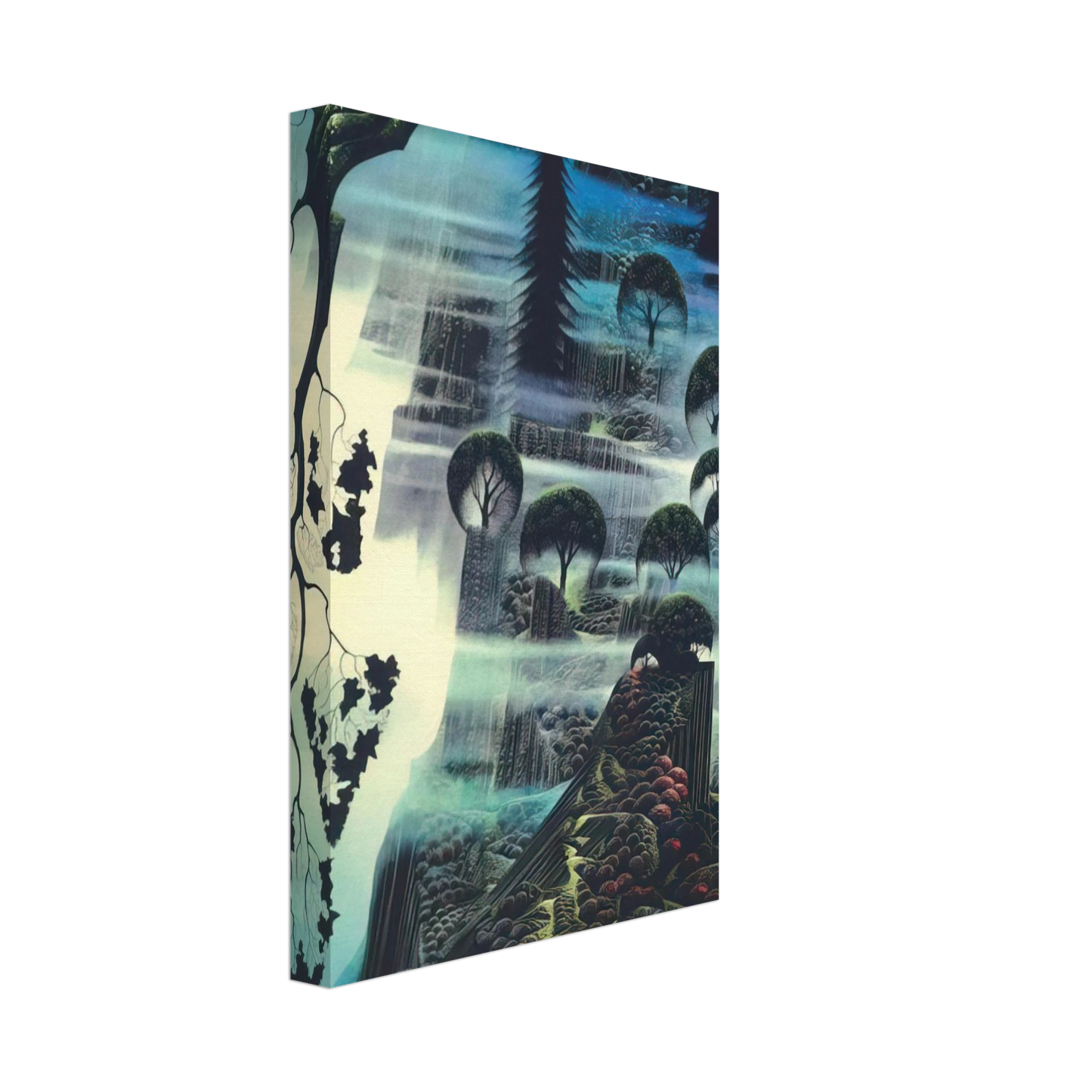 Eyvind Earle - Surf Wind and Fog Canvas - 40x60 cm / 16x24 inches-canvas