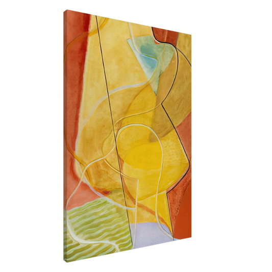 John Ferren - Composition aux Plais Jaunes - 1933 Canvas - 20x30 cm / 8x12 inches-canvas