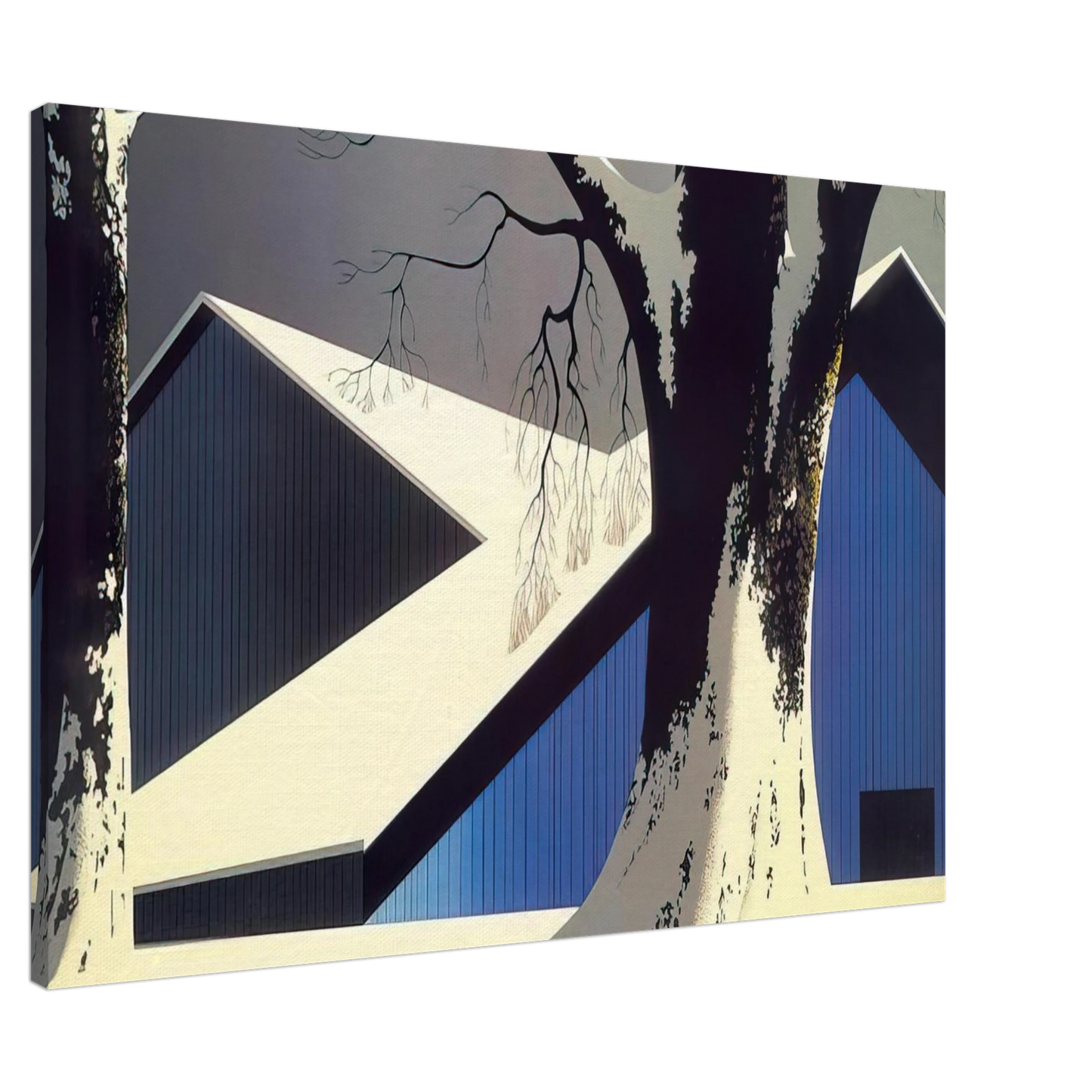 Eyvind Earle - Winter Quiet Canvas - 20x30 cm / 8x12 inches-canvas