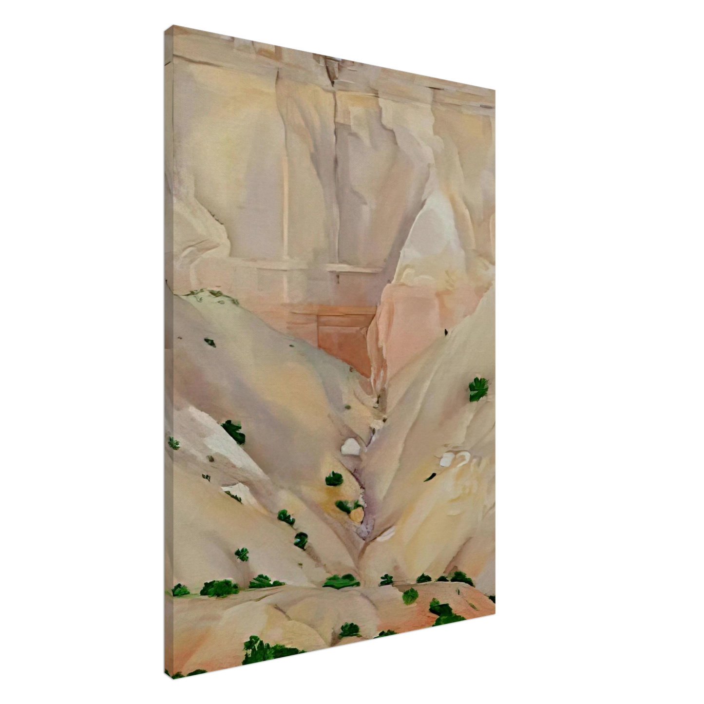 Georgia O'Keeffe - Cliffs Beyond Abiquiu, Dry Waterfall Canvas - 20x30 cm / 8x12 inches-canvas