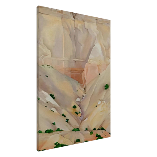 Georgia O'Keeffe - Cliffs Beyond Abiquiu, Dry Waterfall Canvas - 20x30 cm / 8x12 inches-canvas