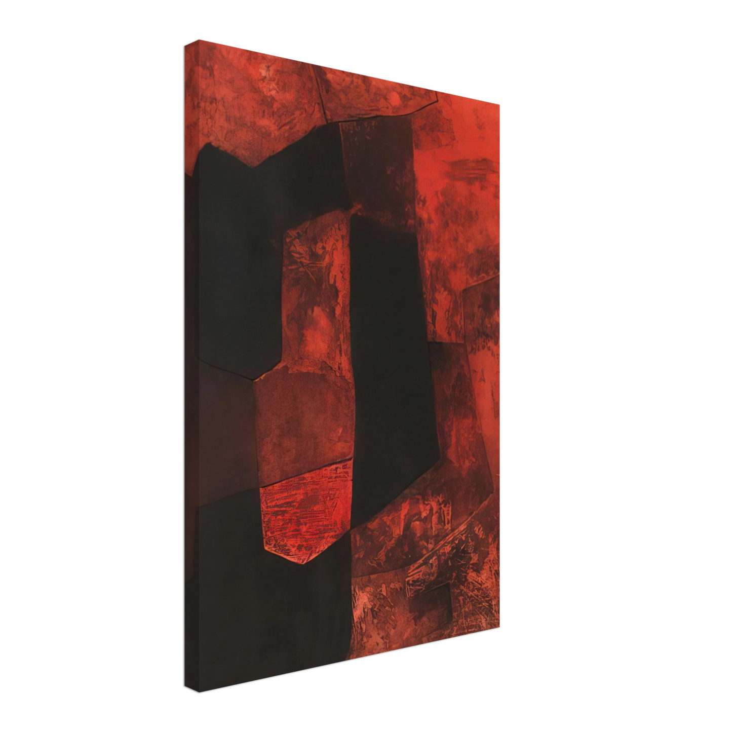 Serge Poliakoff - Composition brune et rouge - 1964 Canvas - 70x100 cm / 28x40 inches-canvas