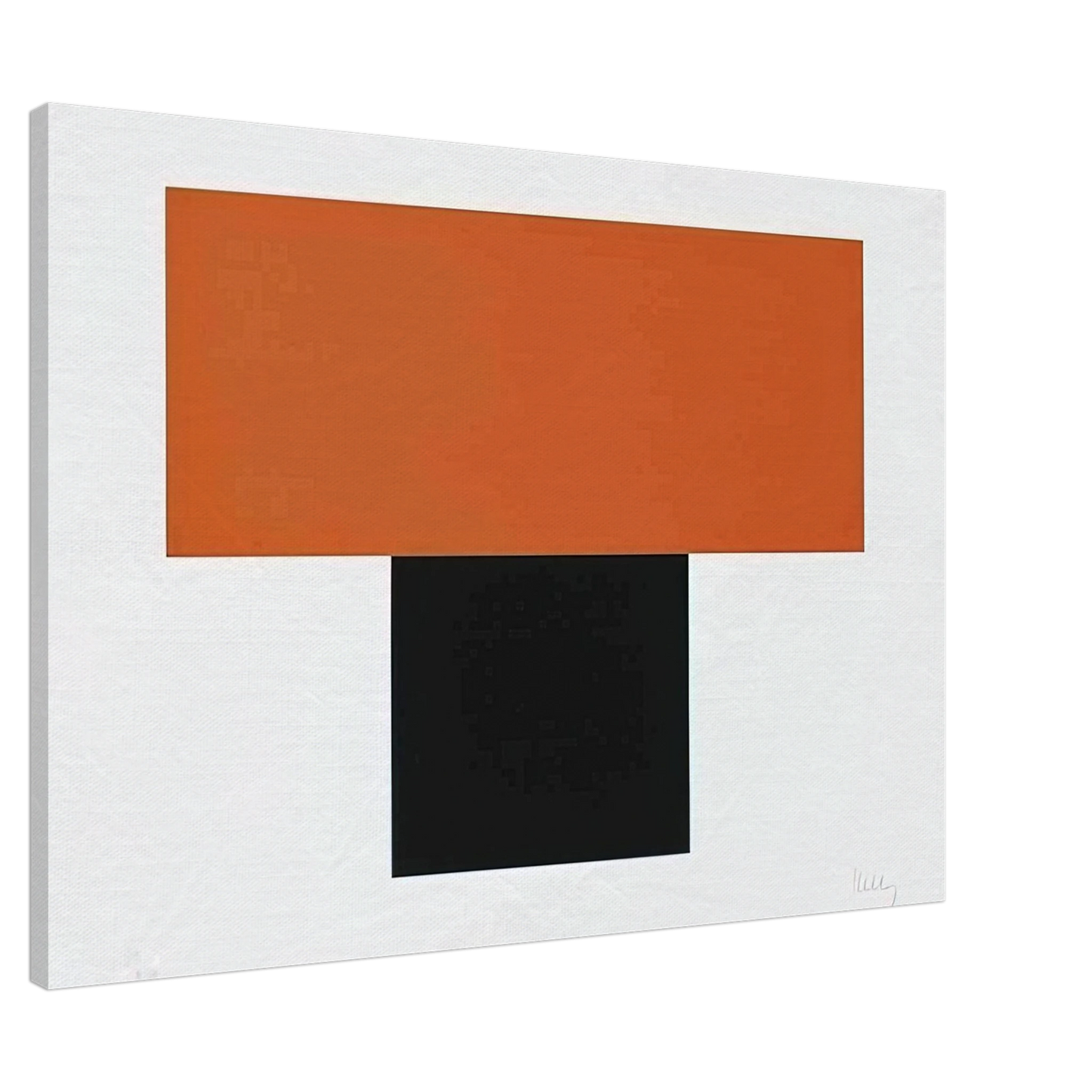 Ellsworth Kelly - Red-Orange over Black Canvas - 20x30 cm / 8x12 inches-canvas
