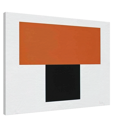 Ellsworth Kelly - Red-Orange over Black Canvas - 20x30 cm / 8x12 inches-canvas
