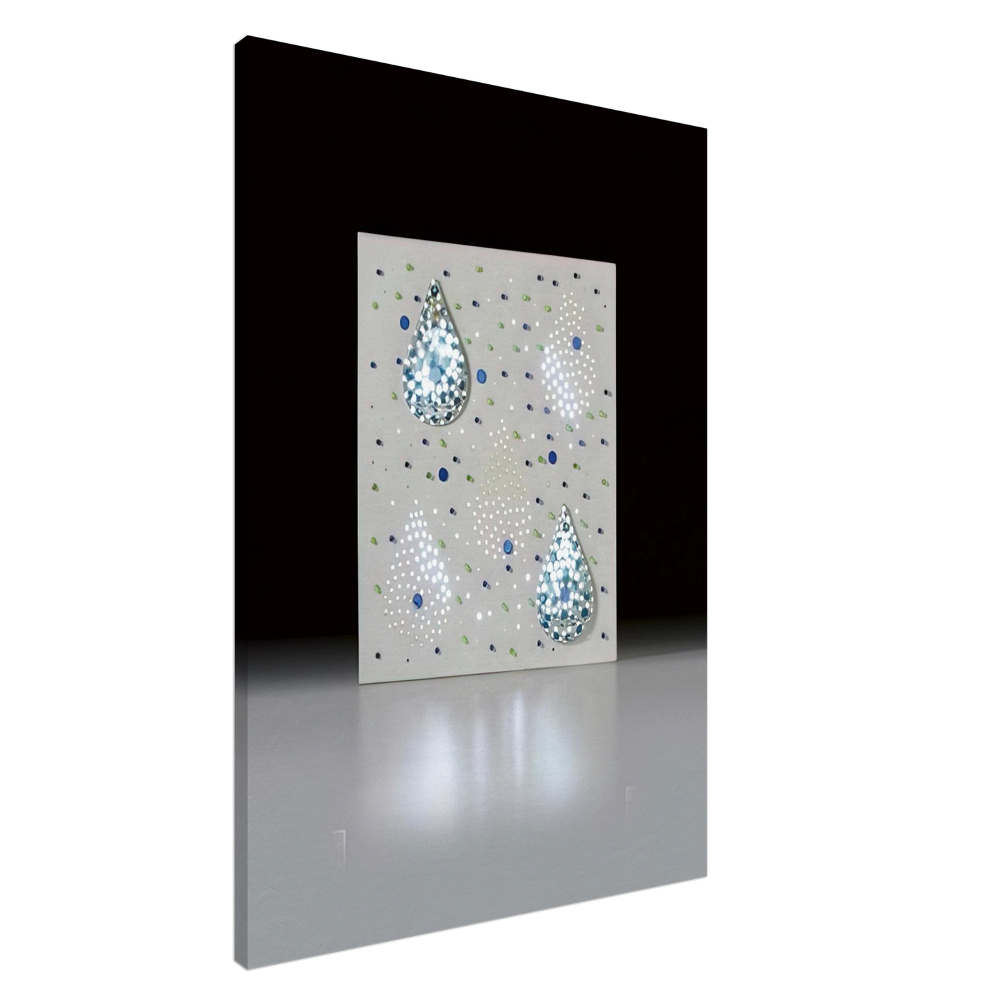 Gyula Kosice - Luminica con dos gotas Composicion con gotas de agua - 1970 Canvas - 20x30 cm / 8x12 inches-canvas