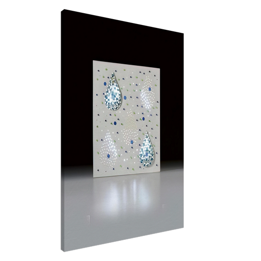 Gyula Kosice - Luminica con dos gotas Composicion con gotas de agua - 1970 Canvas - 20x30 cm / 8x12 inches-canvas