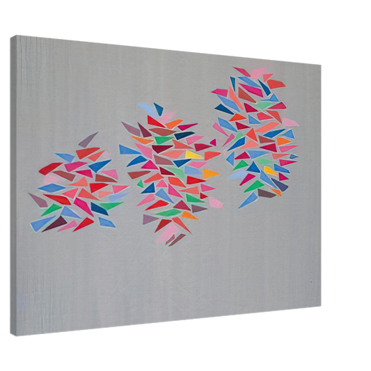 Robert Goodnough - Colors on Gray - 1976 Canvas - 20x30 cm / 8x12 inches-canvas