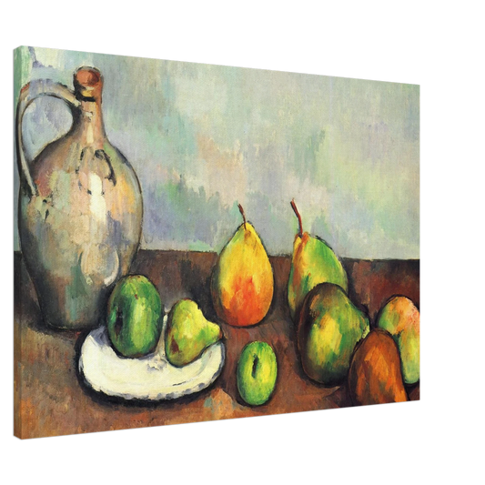Paul Cezanne - Still life, pitcher and fruit Canvas - 20x30 cm / 8x12 inches-canvas