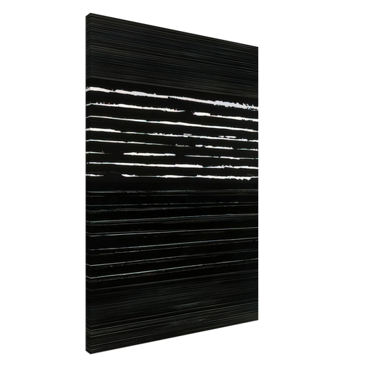 Pierre Soulages - Peinture 324 x 181 cm, 14 mars 1999 Polyptyque - 1999 Canvas - 20x30 cm / 8x12 inches-canvas