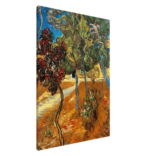 Vincent van Gogh - Trees in the Asylum Garden Canvas - 20x30 cm / 8x12 inches-canvas