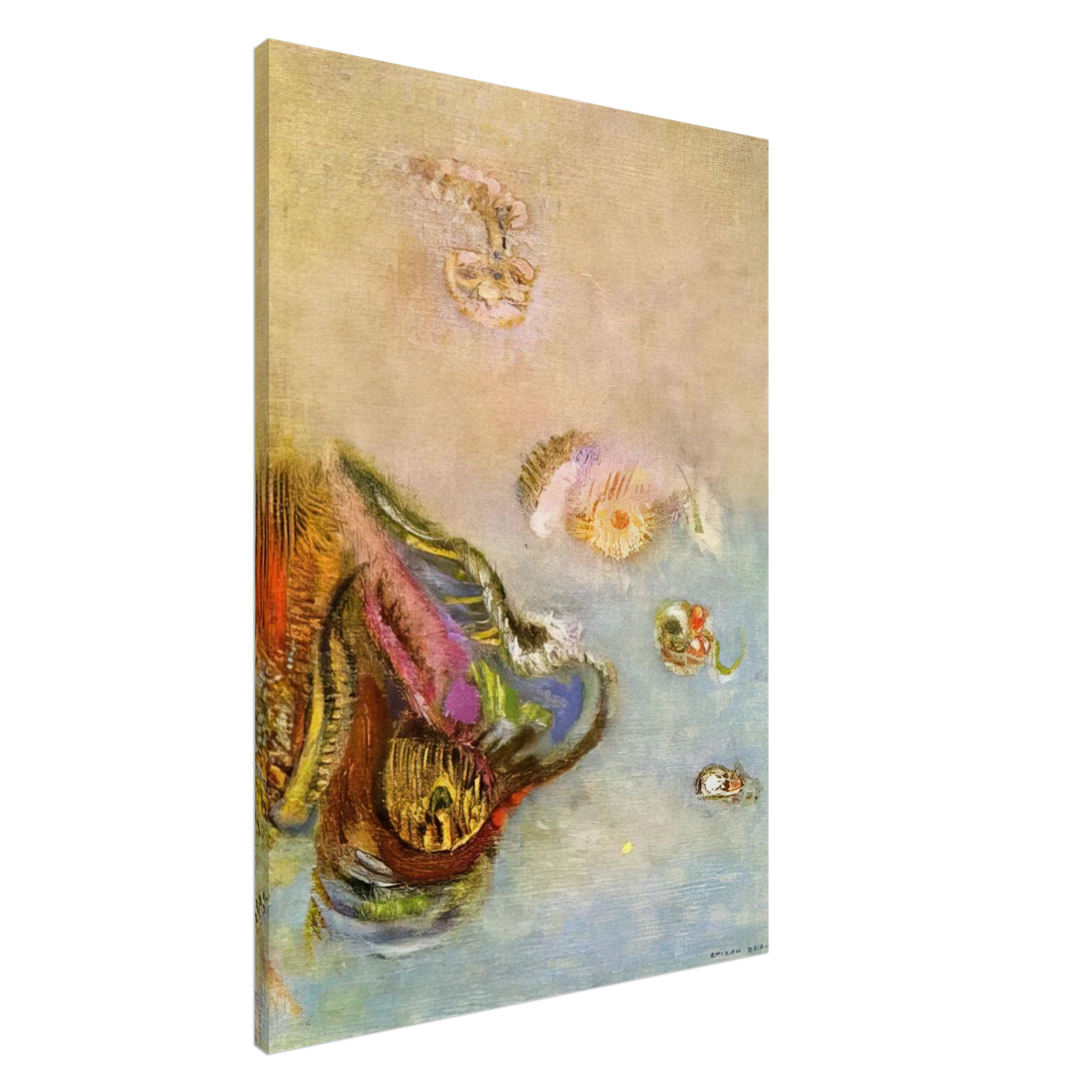 Odilon Redon - ANIMALS OF THE SEA 1910 Canvas - 20x30 cm / 8x12 inches-canvas