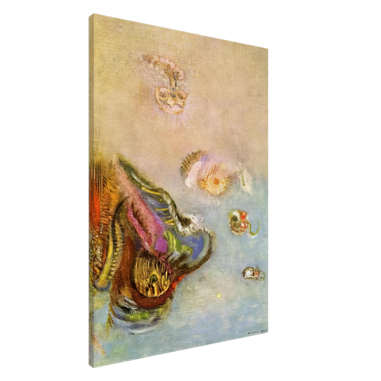 Odilon Redon - ANIMALS OF THE SEA 1910 Canvas - 20x30 cm / 8x12 inches-canvas