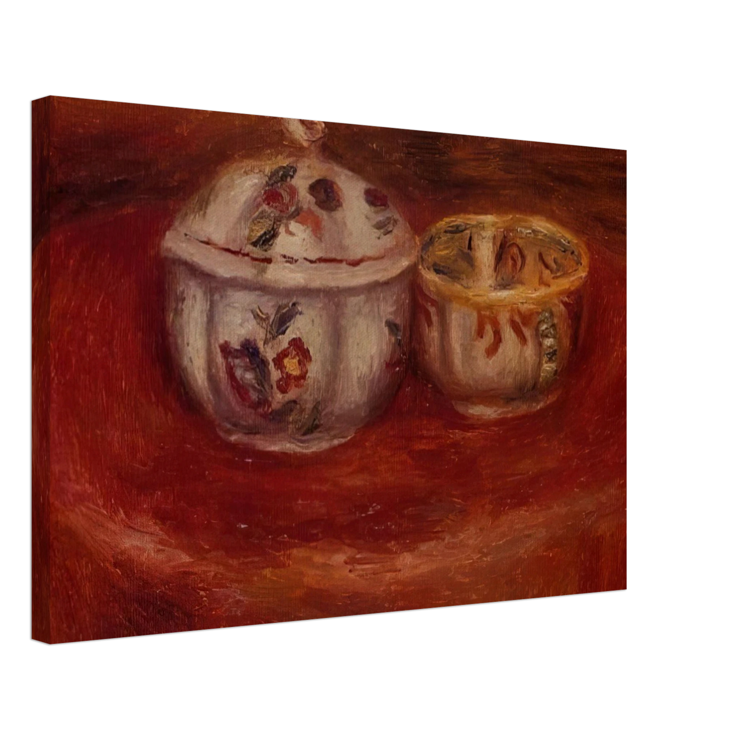 Pierre-Auguste Renoir - Sugar Bowl and Earthenware Bowl Canvas - 70x100 cm / 28x40 inches-canvas