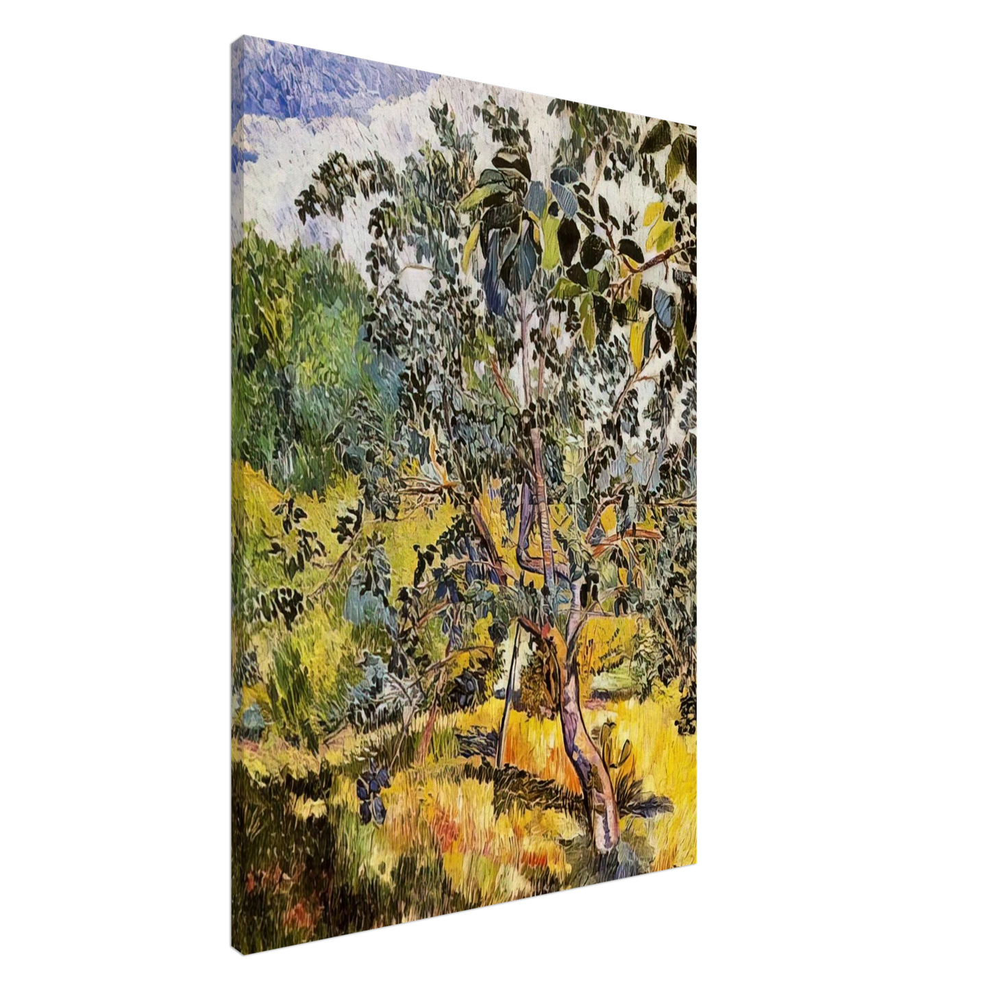 Natalia Goncharova - Corner of a garden Sun - Post-Impressionism Canvas - 20x30 cm / 8x12 inches-canvas