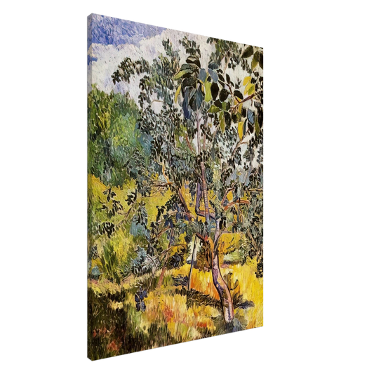 Natalia Goncharova - Corner of a garden Sun - Post-Impressionism Canvas - 20x30 cm / 8x12 inches-canvas