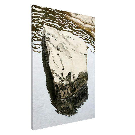 Neil Welliver - Study for Flat Boulder Reflected - 1986 Canvas - 20x30 cm / 8x12 inches-canvas