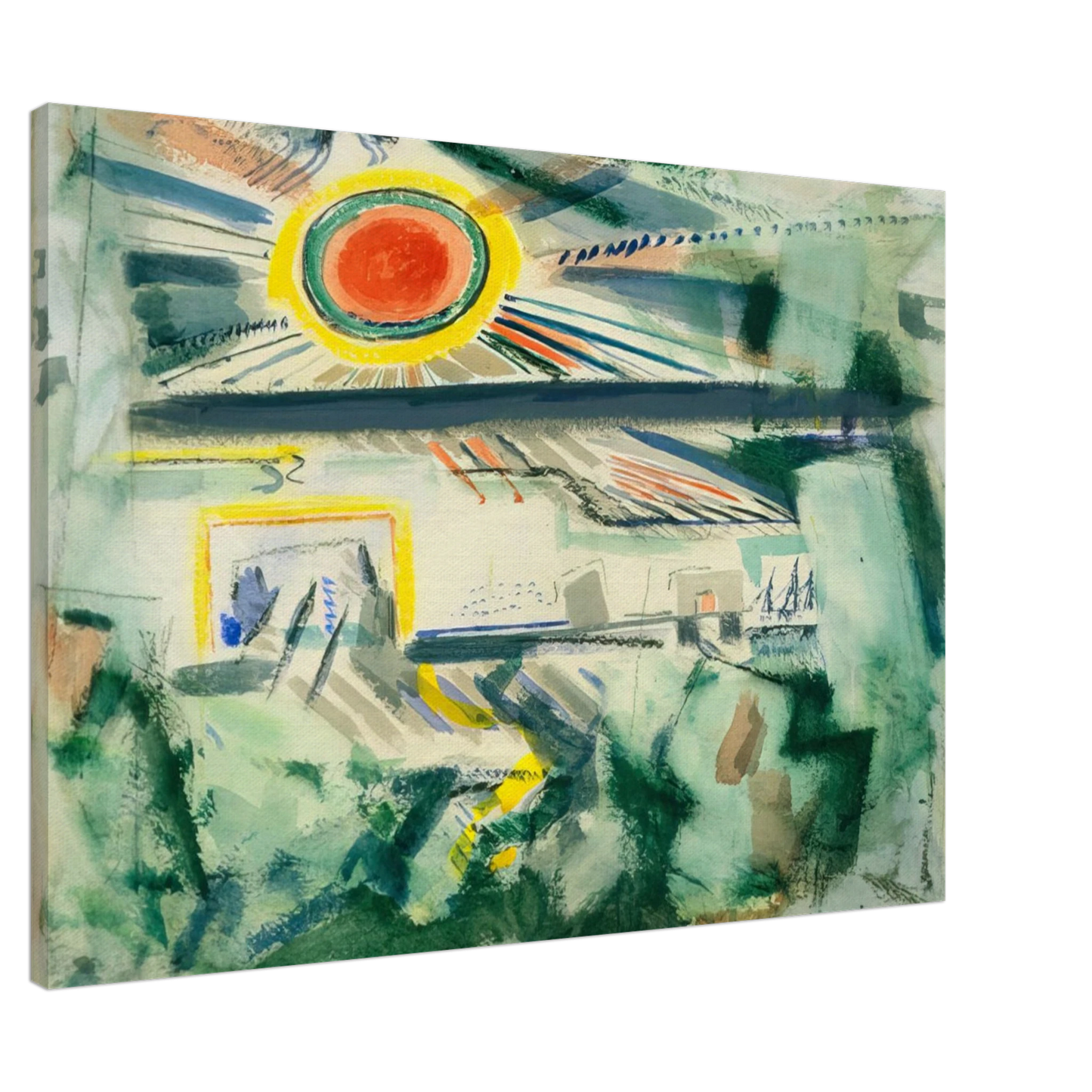 John Marin - Sunset - 1922 Canvas - 20x30 cm / 8x12 inches-canvas