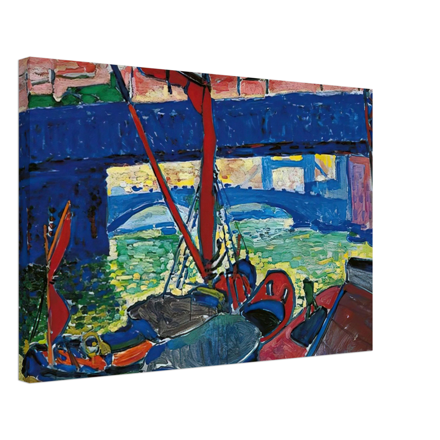 Andre Derain - BARGES ON THE THAMES 1906 Canvas - 70x100 cm / 28x40 inches-canvas