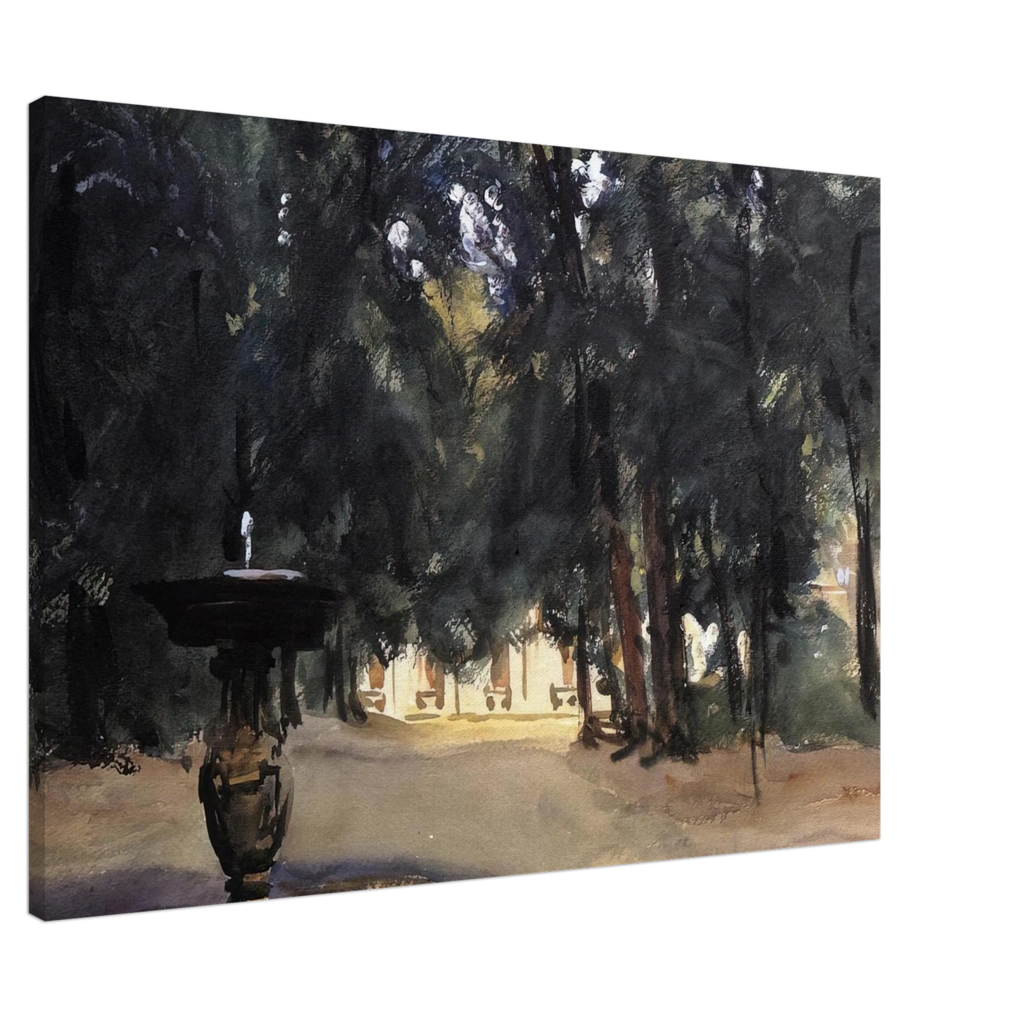 John Singer Sargent - Villa Torlonia Fountain Canvas - 20x30 cm / 8x12 inches-canvas